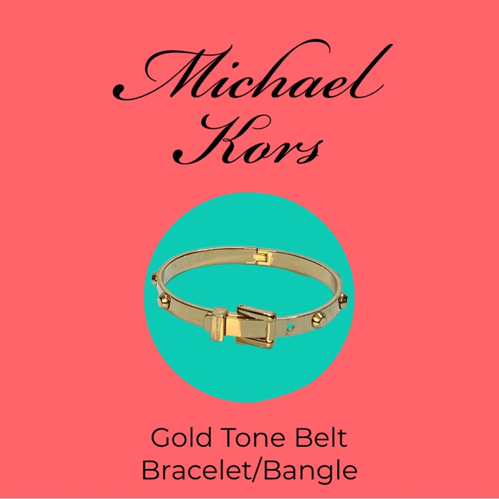 2308 - Michael Kors Gold Tone Bracelet w/a Hinged Buckle Closure